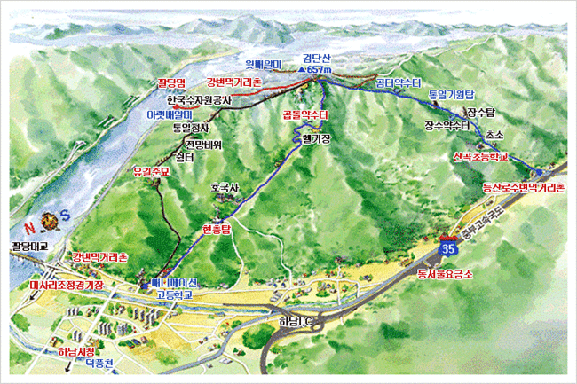 즐거운 토요일 산행 하남시 검단산에서 남한강 북한강을 한눈에 보고 오다