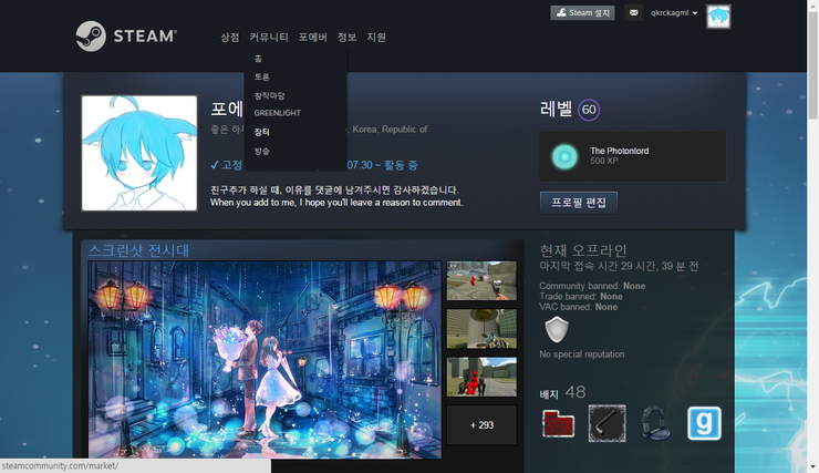 스팀 레벨 올리는 방법 장터 이용 방법 알아보기 네이버 블로그