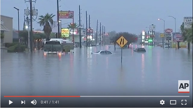 2017년 1월 18일 미국 텍사스주 일부 지역, 특히 휴스턴에서 일부 지역에 홍수.