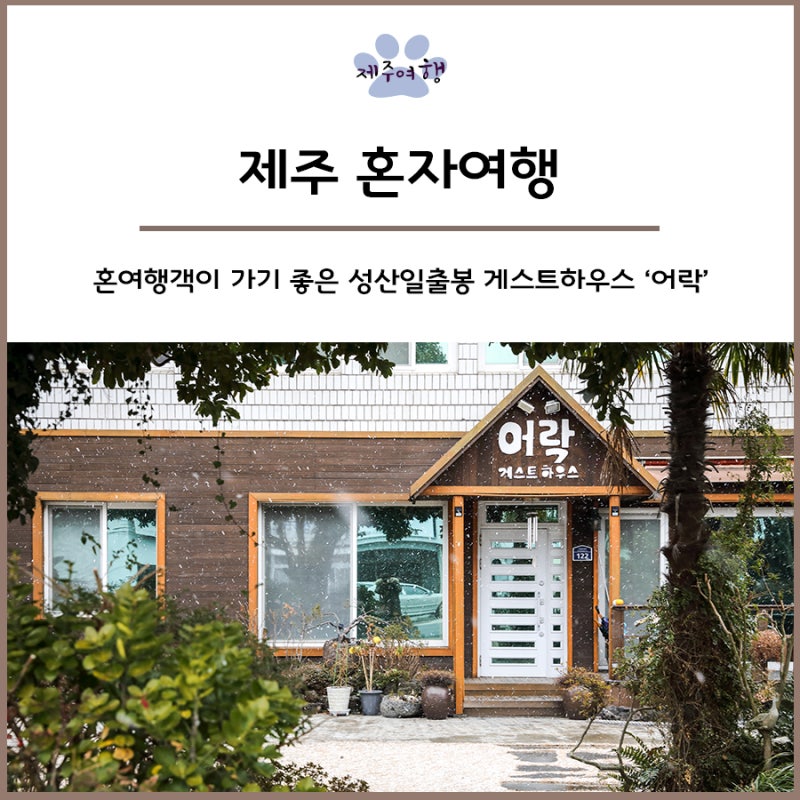 제주도 혼자여행 성산일출봉 어락 게스트하우스 혼자가기 너무 좋은 곳 네이버 블로그