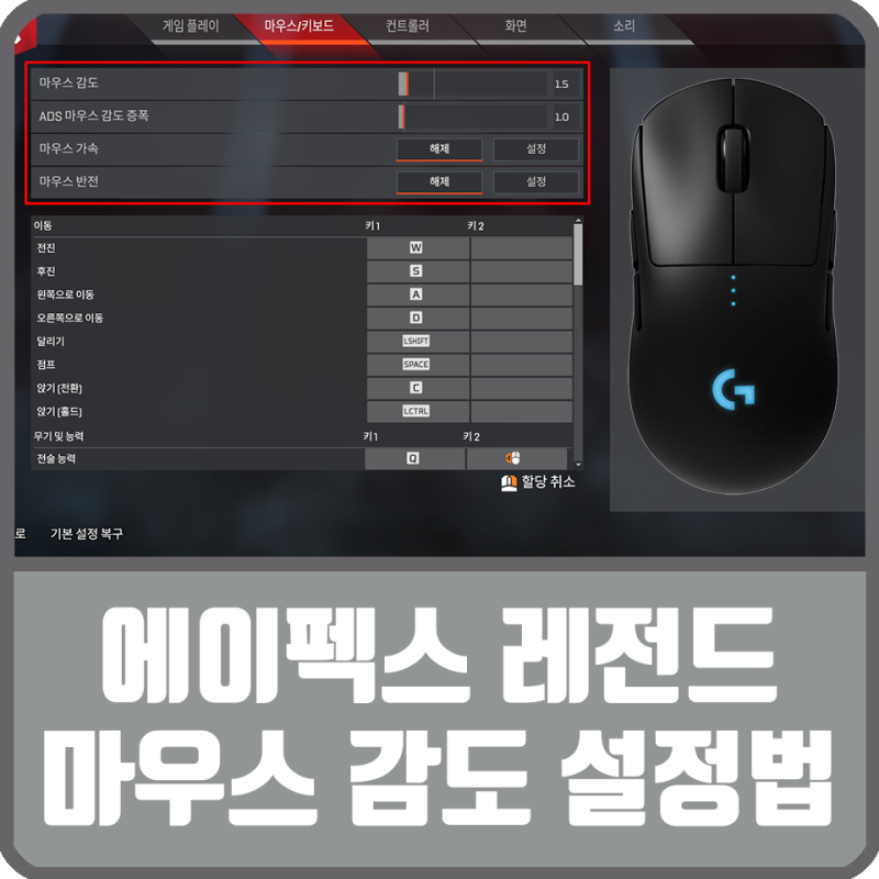 에이펙스 레전드 마우스 감도 설정법 프로들의 Apex 세팅 보기 네이버 블로그