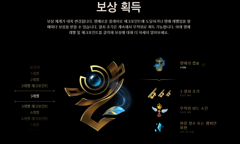 롤 명예 시스템 모든 것 롤 명예 레벨 보상 3레벨 4레벨 5레벨 업 보상은 네이버 블로그